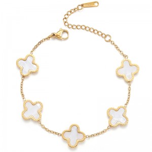 홍대 18K 골드-도금된 남자\\와 여성\\네잎클로버 행운팔찌