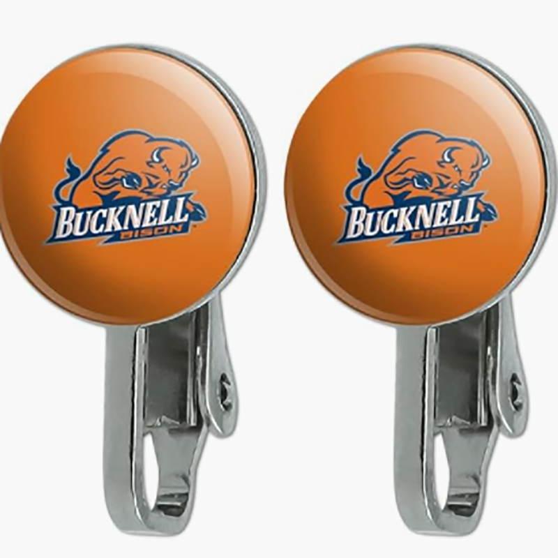 공식 Bucknell Bison 클립-귀걸이에 - 높음-품질의 금속 합금, 에폭시-코팅, 아니요-피어싱 필요, 동창을위한 게임 데이 보석 & 팬