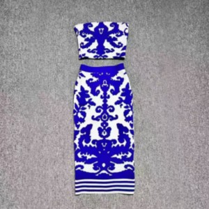 여름 자카드 니트 버스타르, 니트 자카드 엉덩이-길이 치마 세트